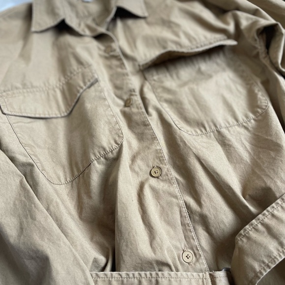 Gap belted shirt dress in light brown beige size s - Picture 4 of 7